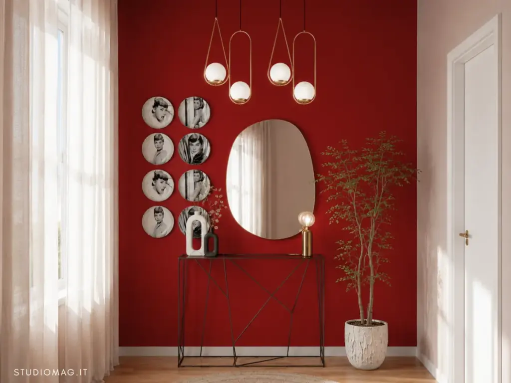 ingresso colore rosso granata